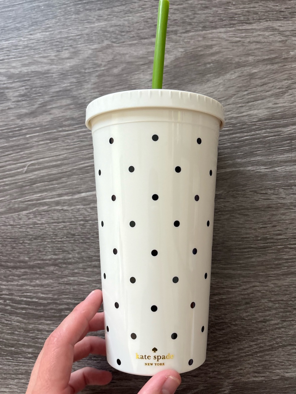 Kate Spade Tumbler - White with Black Dots